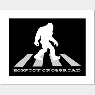 Funny Bigfoot Silhouette Hide And Seek Crossing The Road Posters and Art